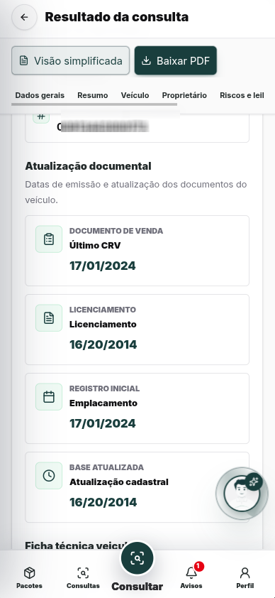 Exemplo de consulta: Documentos